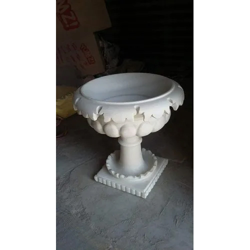 Marble Flower Pot - Color: White