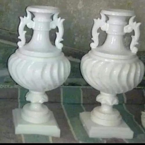 Marble Flower Pot - Color: White