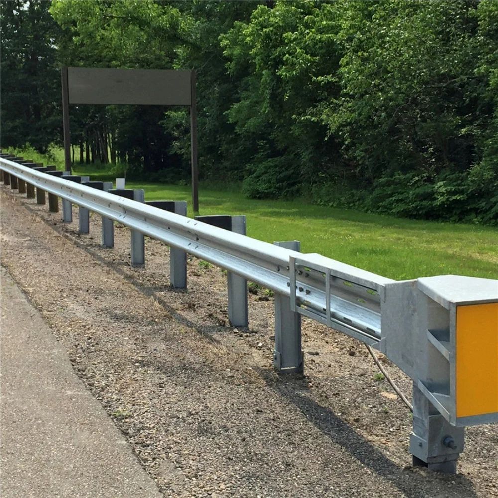 Single Side Double W Beam Crash Barrier - Color: Silver