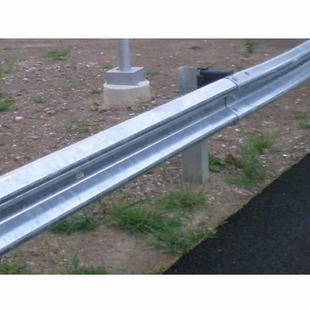 Single Side Double W Beam Crash Barrier - Color: Silver