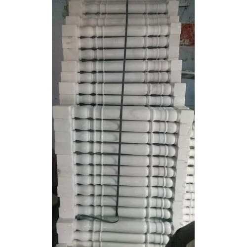 White Marble Railing Pillar - Size: As Per Requirement