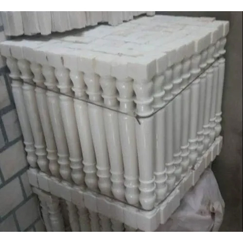 White Marble Railing Pillar - Size: As Per Requirement