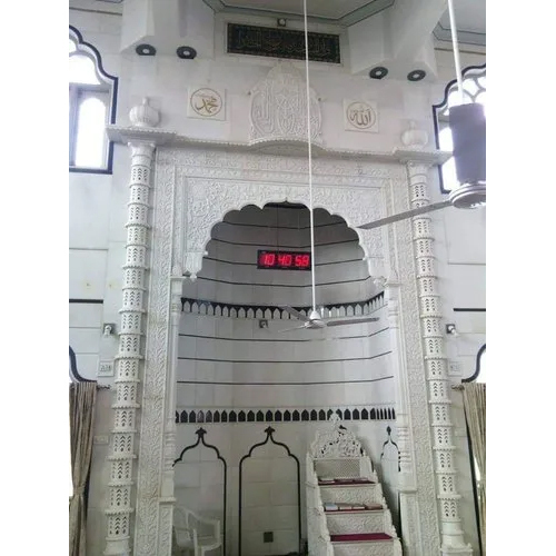 White Makrana Marble Mosque Qubla