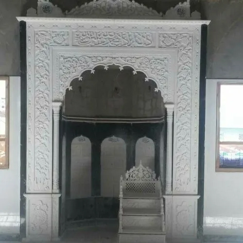 White Makrana Marble Mosque Qubla