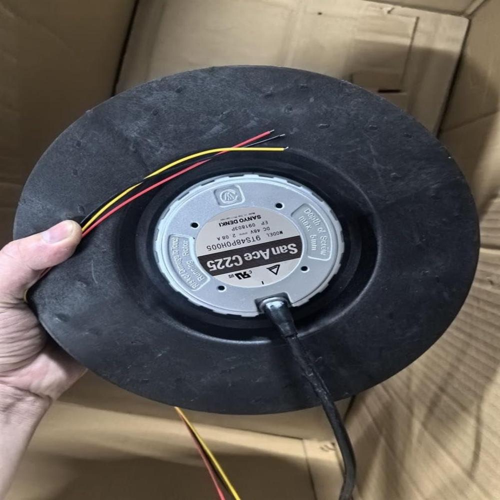 SanAce 9TS48P0H005 Axial Fan 9TS48P0H005 Axial Round Fan 48V-2.08A DC Brushless Air Cooling Fan 2400 RPM 225 * 99mm Round Fan 3Wire (Metal)