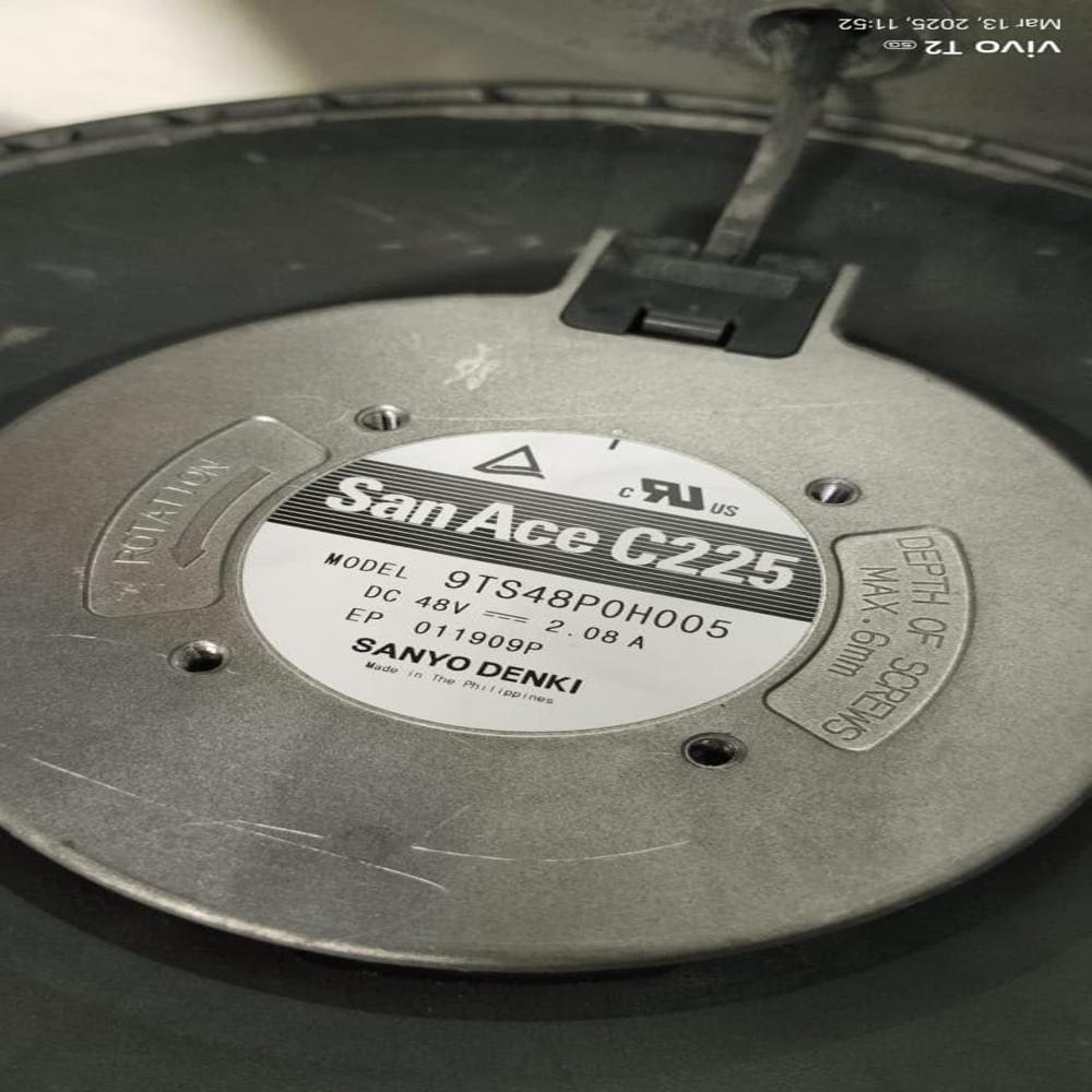 SanAce 9TS48P0H005 Axial Fan 9TS48P0H005 Axial Round Fan 48V-2.08A DC Brushless Air Cooling Fan 2400 RPM 225 * 99mm Round Fan 3Wire (Metal)