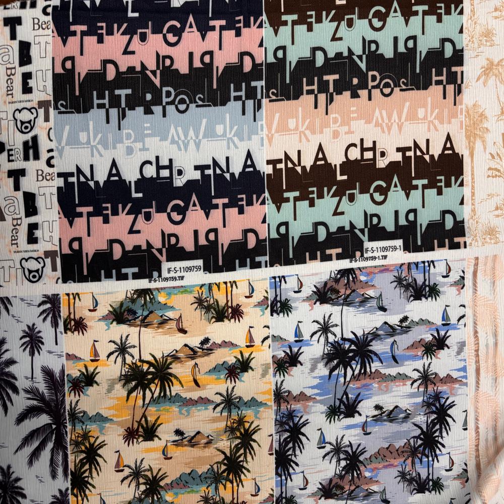 Dobby Digital Print Fabric - Color: Multicolour