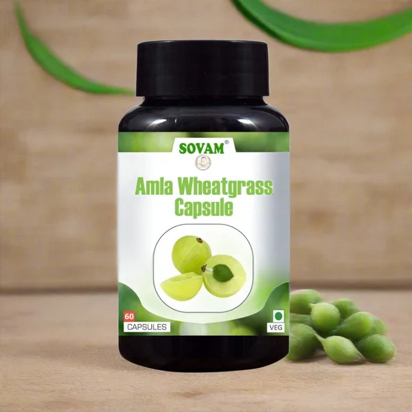 Sovam Amla Wheatgrass Capsule - Age Group: For Adults