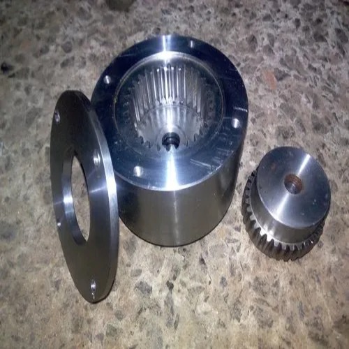 Brake Drum With Geared Coupling - Stainless Steel, Standard Size, Silver Color | Efficient Braking, Smooth Power Transmission, Low Maintenance