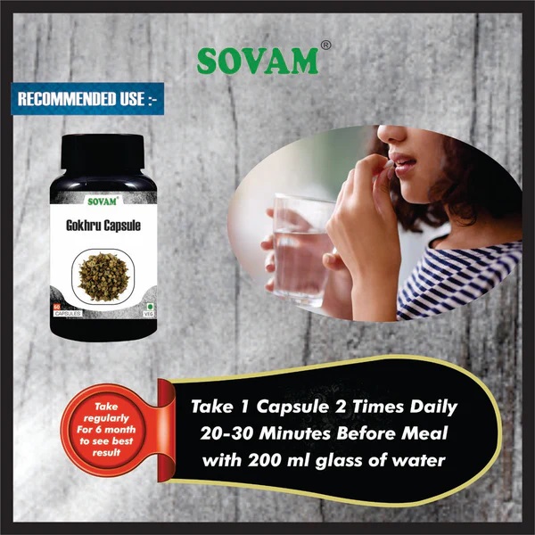 Sovam Gokhru Capsule - Age Group: For Adults