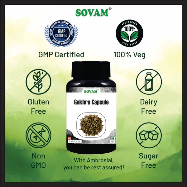 Sovam Gokhru Capsule - Age Group: For Adults