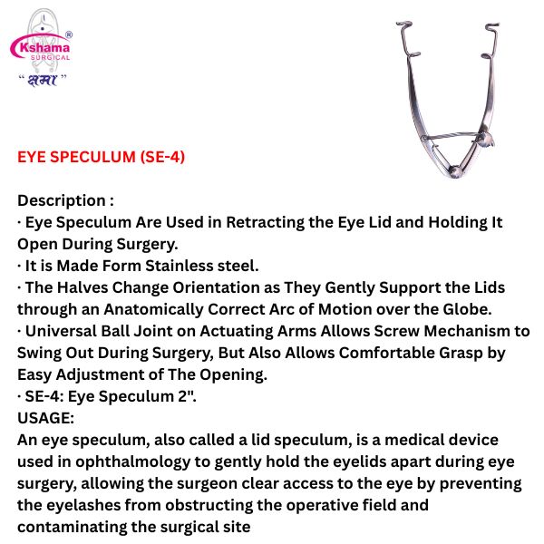 Eye Speculum 2 Inch - Application: Veterinary Purpose