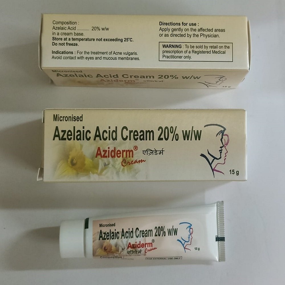 Aziderm Azelaic Acid 20% Cream - Cream Formulation 20% Azelaic Acid Concentration | Treats Mild to Moderate Acne Unblocks Pores Suitable for Adults