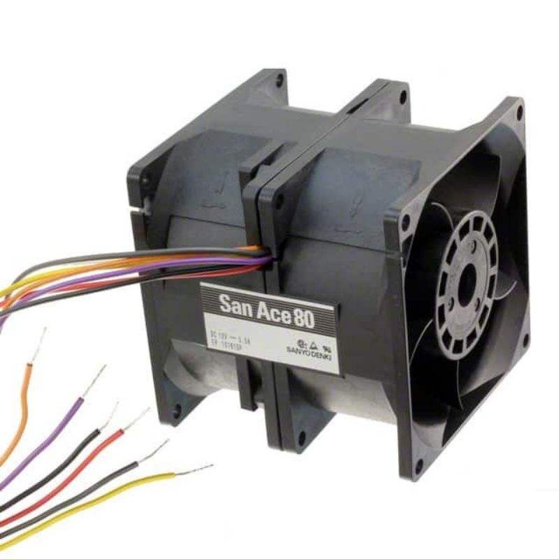 Sanyo 9CRA0812P8G001 SanAce80 FAN AXIAL 80X80MM 12V DC 12000RPM 4wires Leads Brushless Axial Flow Cooling Fans