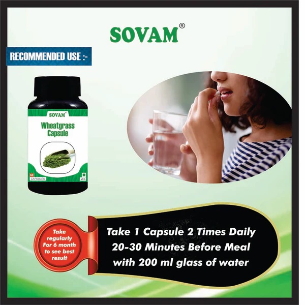 Sovam Wheatgrass Capsule - Age Group: For Adults