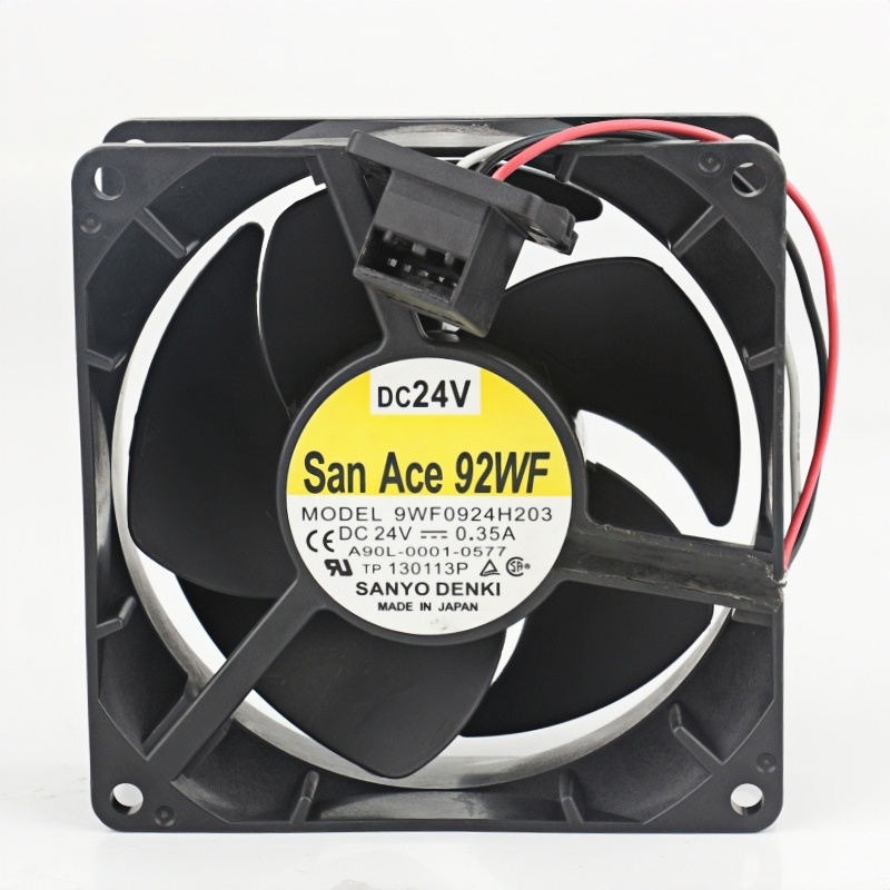 Sanace 9Wf0924H203 5V 12V 48V Dc 24V 0.35A Ac Ec 9032Mm 9Cm Fanuc Servo Drive Chassis Industrial Equipment Cooling Fan - Color: Black