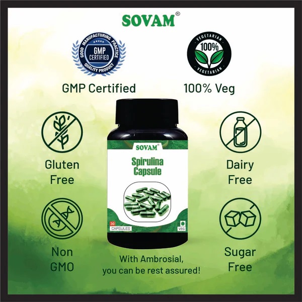 Sovam Spirulina Capsule - Age Group: For Adults
