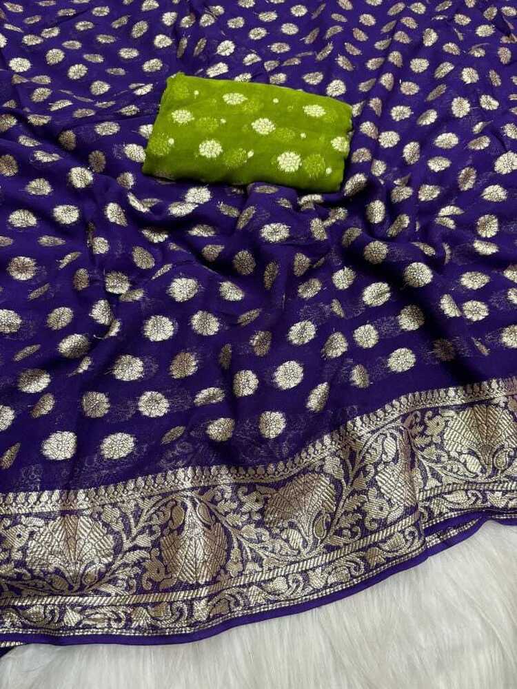 Heavy Georgette Styalist Saree - Bust Size: 44 Inch (In)