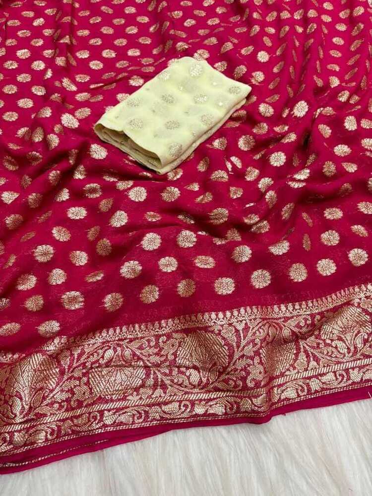 Heavy Georgette Styalist Saree - Bust Size: 44 Inch (In)
