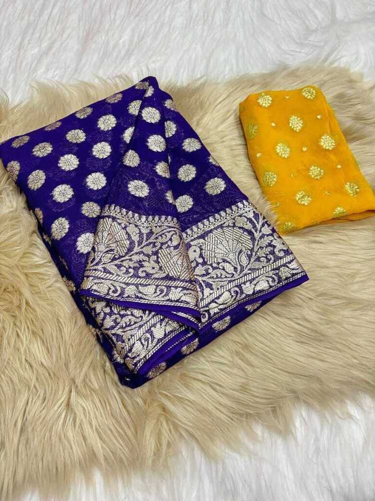 Heavy Georgette Styalist Saree - Bust Size: 44 Inch (In)