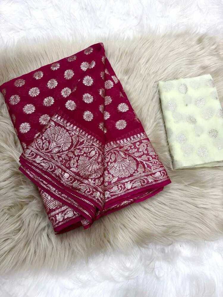 Heavy Georgette Styalist Saree - Bust Size: 44 Inch (In)