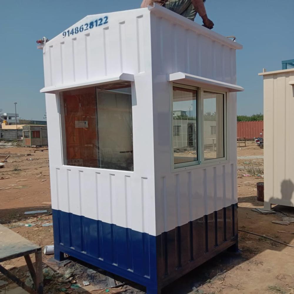 Portable Security Cabin - Color: White & Blue