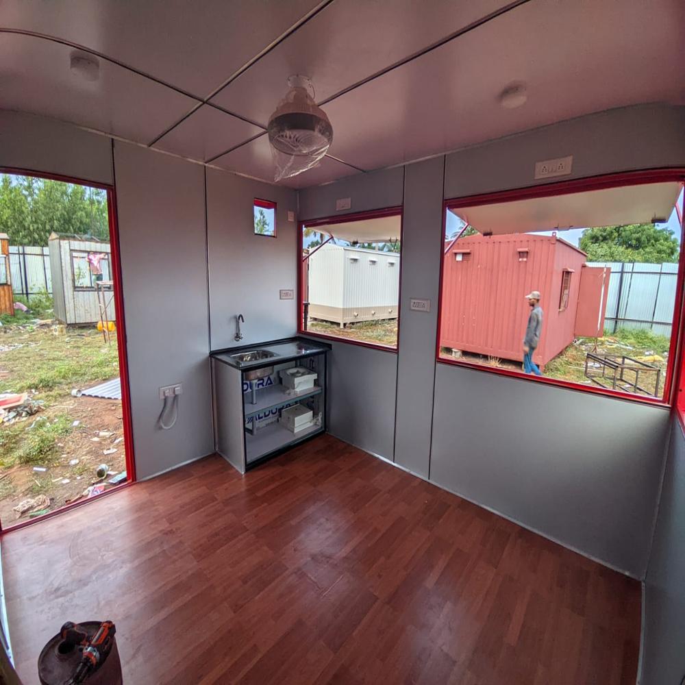 Ms Fabricated Portable Shop Cabin - Floor Material: Metal Sheet