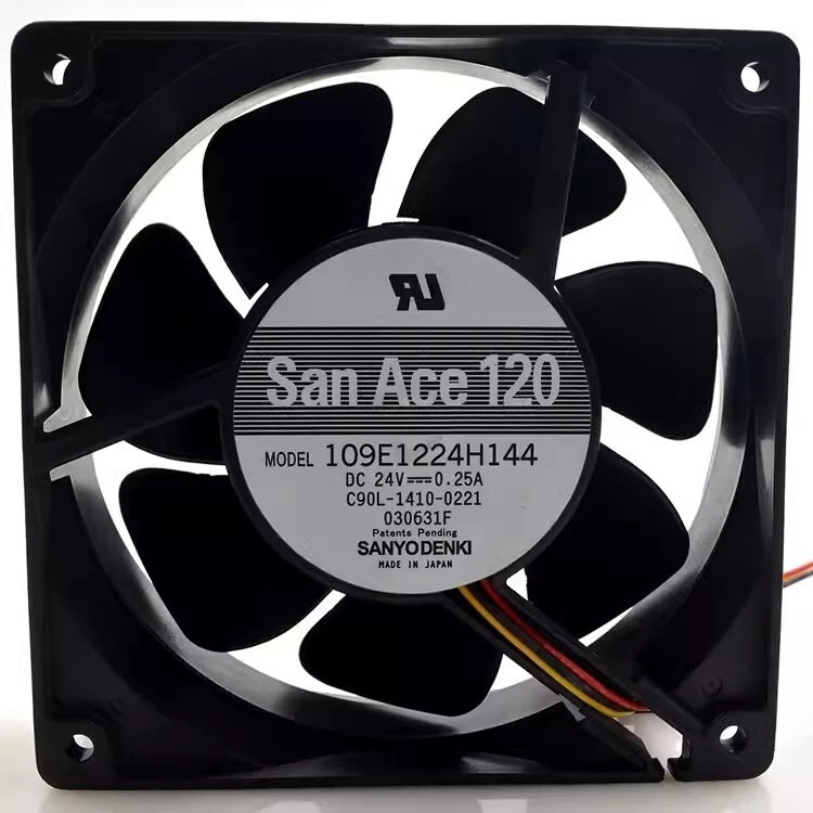 Sanyo 109E1224H144 12038 DC24V 0.25A 12CM 3-Wire Cooling Fan