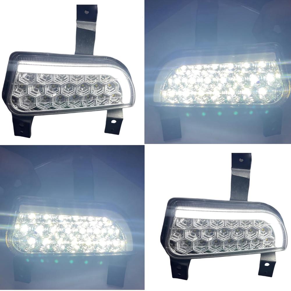 K D DRL LED Fog Lamp Set For Mahindra Scorpio Mhawk/Verito 2008-2017/ Bolero NEO 2021-NOW With Bulb, Wiring, Relay & Switch (Pair)
