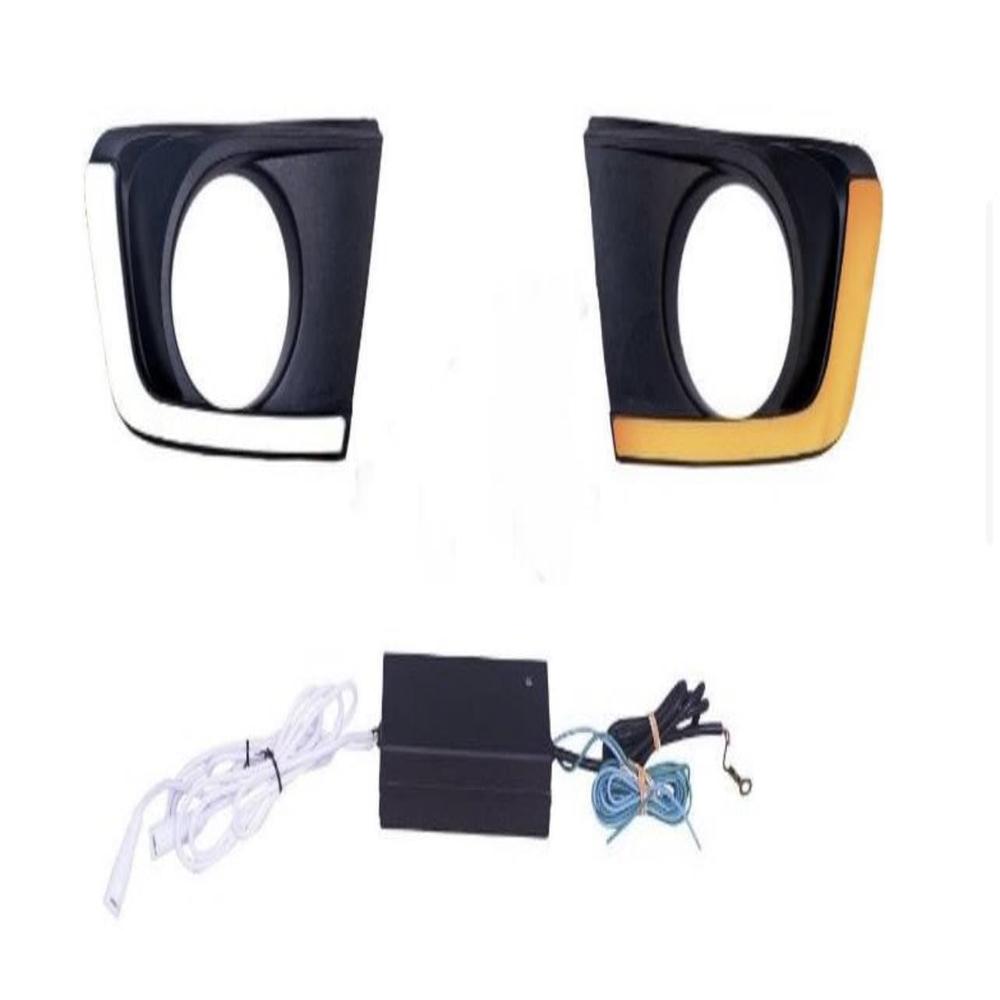 K D Fog Lamp Set For Mahindra Scorpio 2018-NOW (LED DRL WITH FOG LAMP) Complete Kit With Wiring