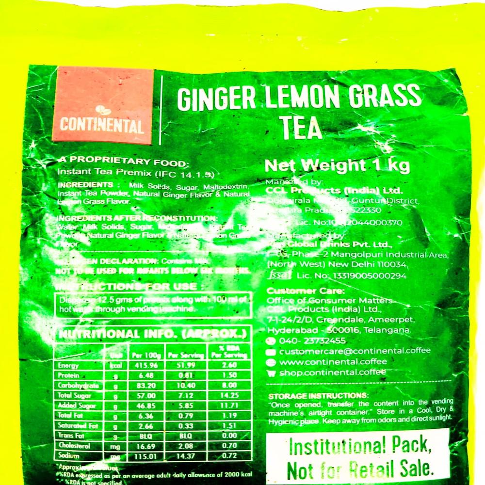Continental Ginger Lemon Grass Tea Premix