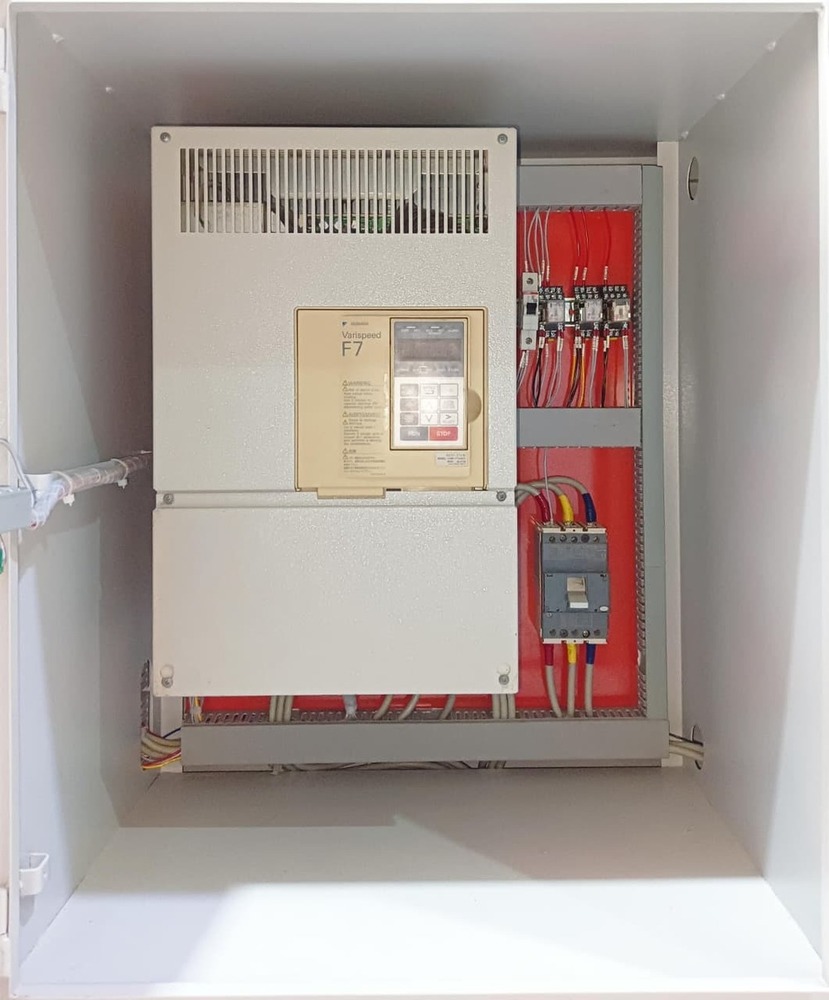 AC DRIVE AND STARTER PANEL WITH ON OFF TRIP WITH AUTO MANUAL START STOP IN DETAILS PROGRAMMED