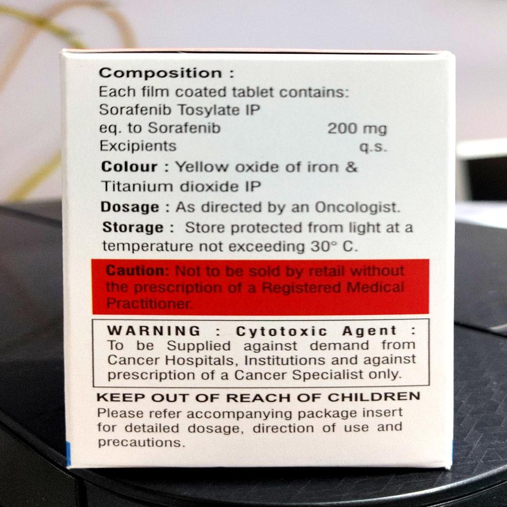 Sorafenib 200mg Tablet - Origin: India