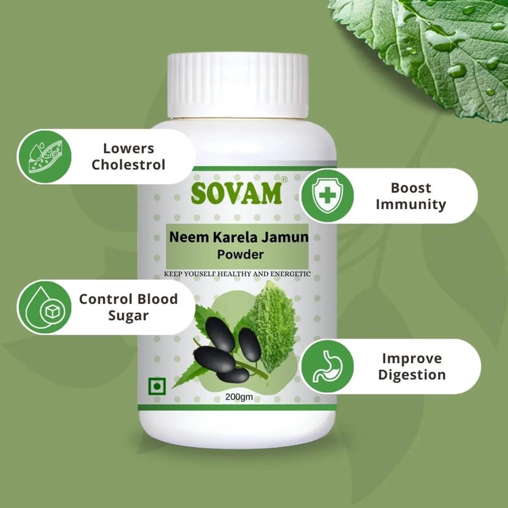 Sovam Neem Karela Jamun Powder 200 Gm - Efficacy: Promote Healthy & Growth
