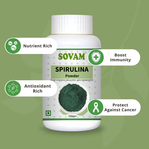 Sovam Spirulina Powder 200 Gm - Efficacy: Promote Healthy & Growth