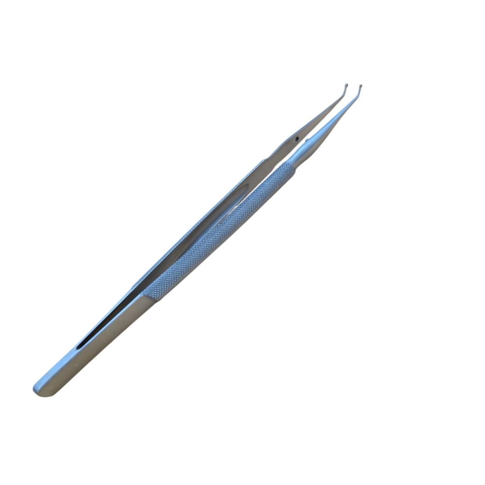 Ring Forcep Round Body Tip 45 Degree - Stainless Steel, 1mm/2mm/2.5mm Sizes, Silver Color | Ergonomic Round Handle, Spring-Action Mechanism
