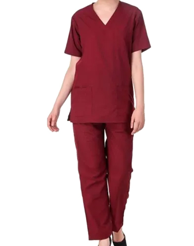 Maroon Nursing Scrub Suit - Feature: High Quality