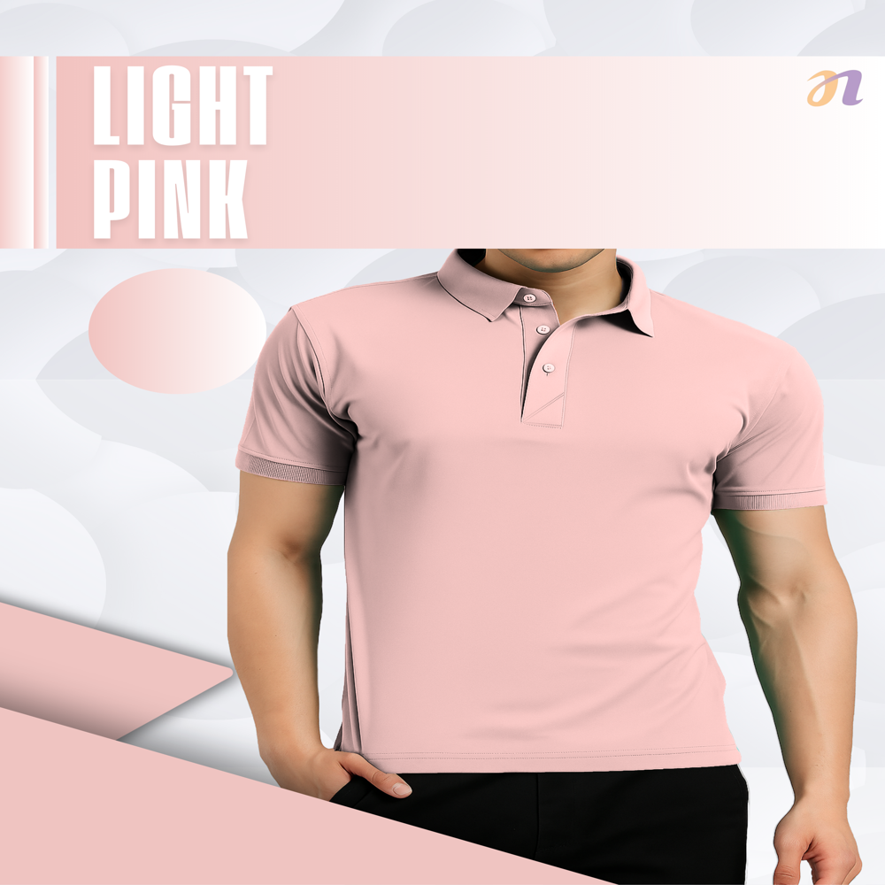 Mens Pink Polo T-Shirt