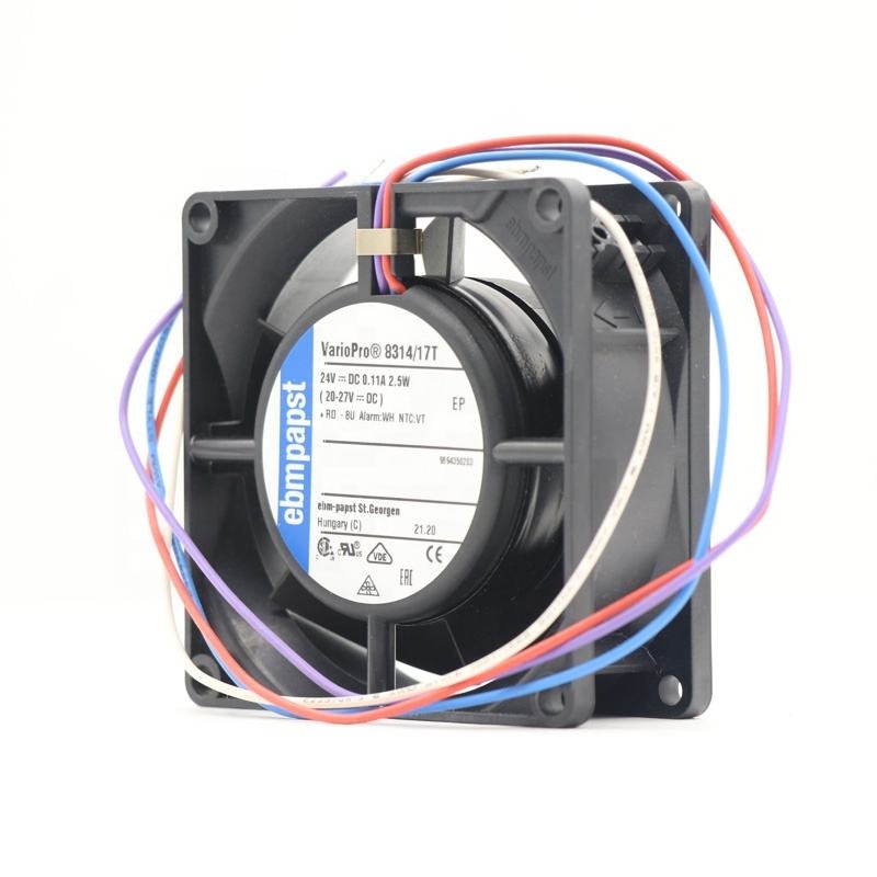 ebmpapst 8314/17T 24V DC 0.11A 1.75W 36dBA 3300RPM 31.78 CFM Ball Bearing Inverter Axial Flow Cooling Fan 8314/2H