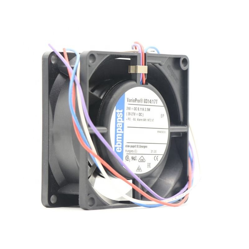 ebmpapst 8314/17T 24V DC 0.11A 1.75W 36dBA 3300RPM 31.78 CFM Ball Bearing Inverter Axial Flow Cooling Fan 8314/2H