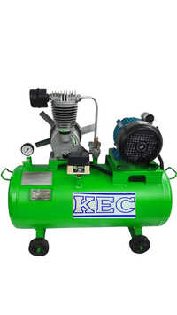 Single Stage Two Cylinder Air Compressor - Color: Green Paint Coated