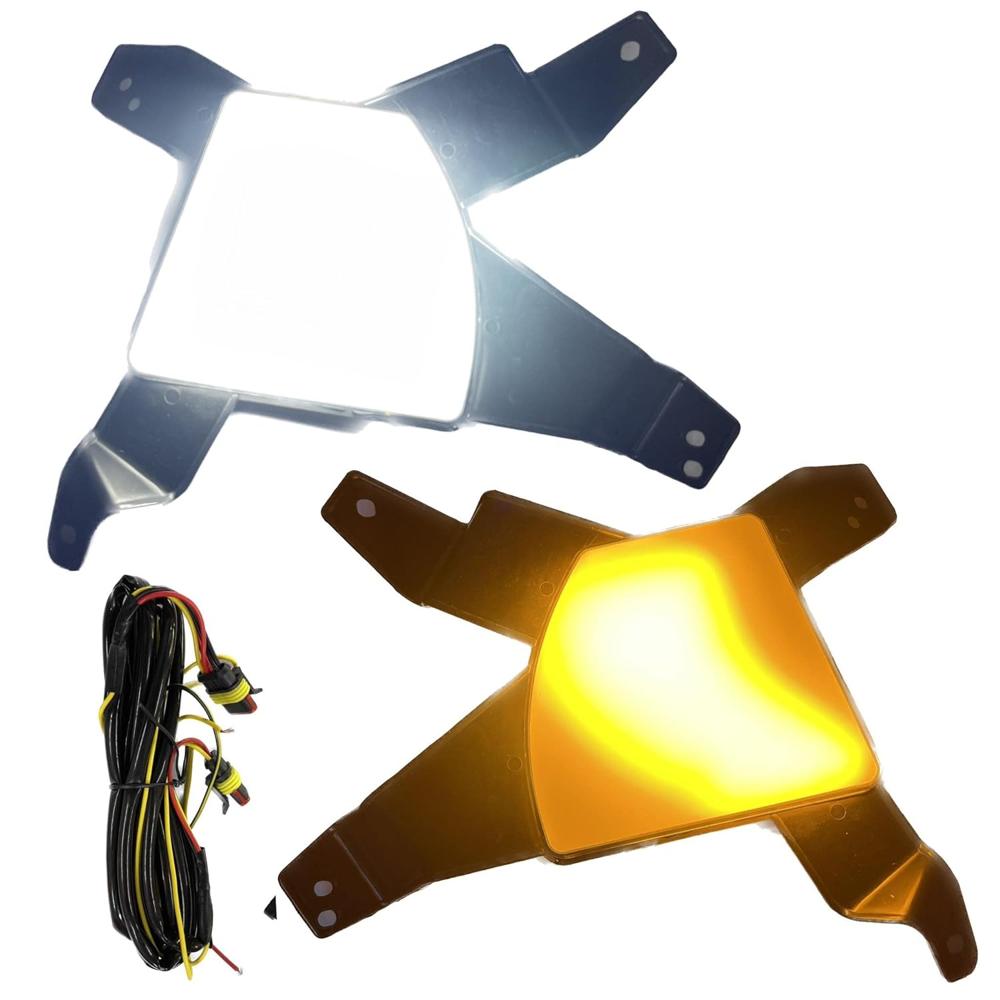 K D Fog Lamp Set For Kia Carens (Pair) Halogen White & Indicator Lights Combo Full High Lights