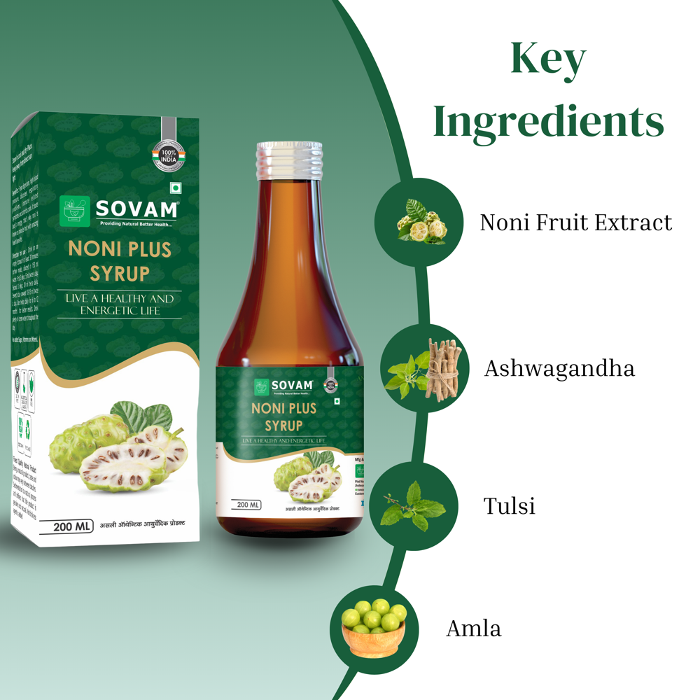 Sovam Noni Syrup 200ml - Age Group: For Adults