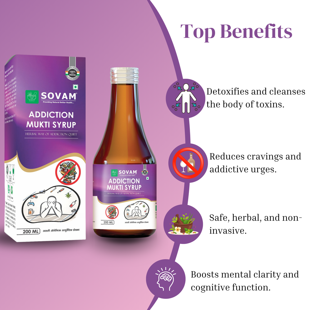 Sovam Addication Mukti Syrup 200ml - Age Group: For Adults