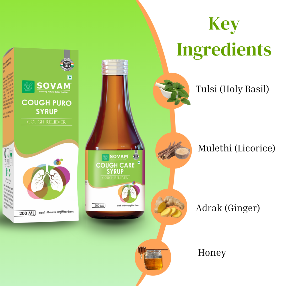Sovam Cough Puro Syrup 200 Ml - Age Group: For Adults