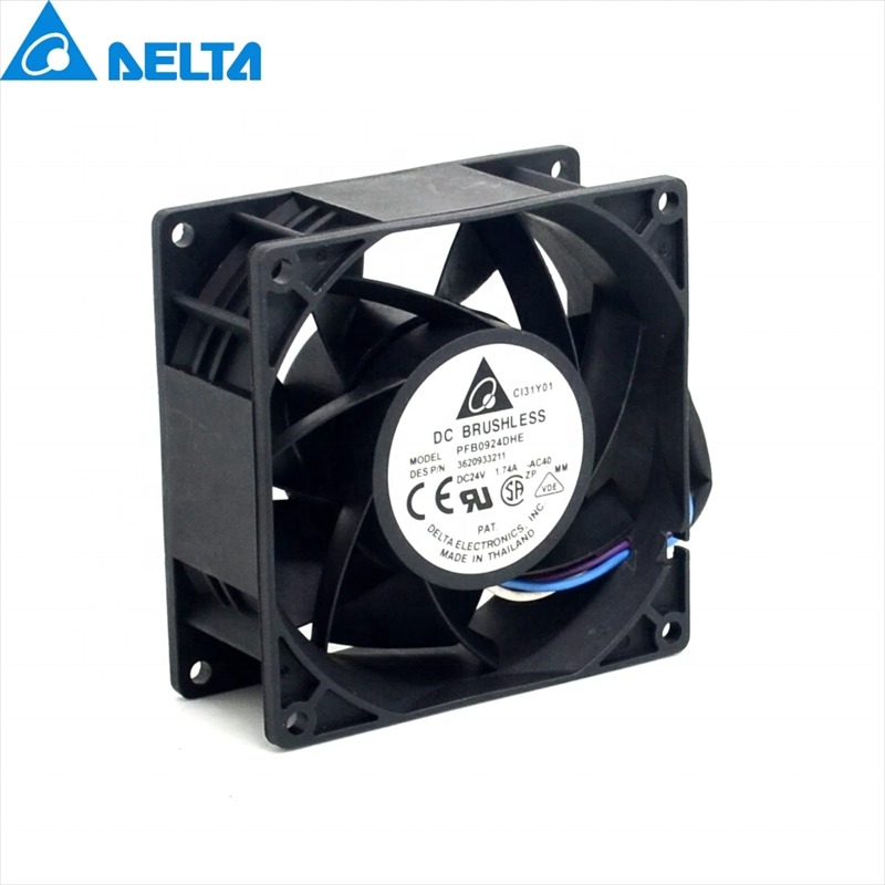 Delta PFB0924DHE-GT7 9238 9cm 92x 92x38mm 24V DC Ball Bearing Lead Wires Small CPU Server Inverter Axial Cooling Fan