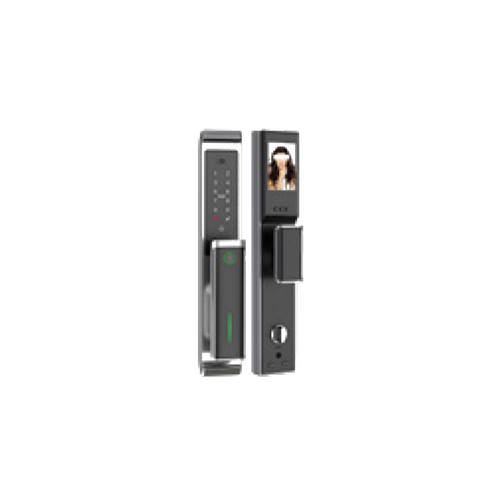 Wooden Smart Door Lock With Camera - Color: Black