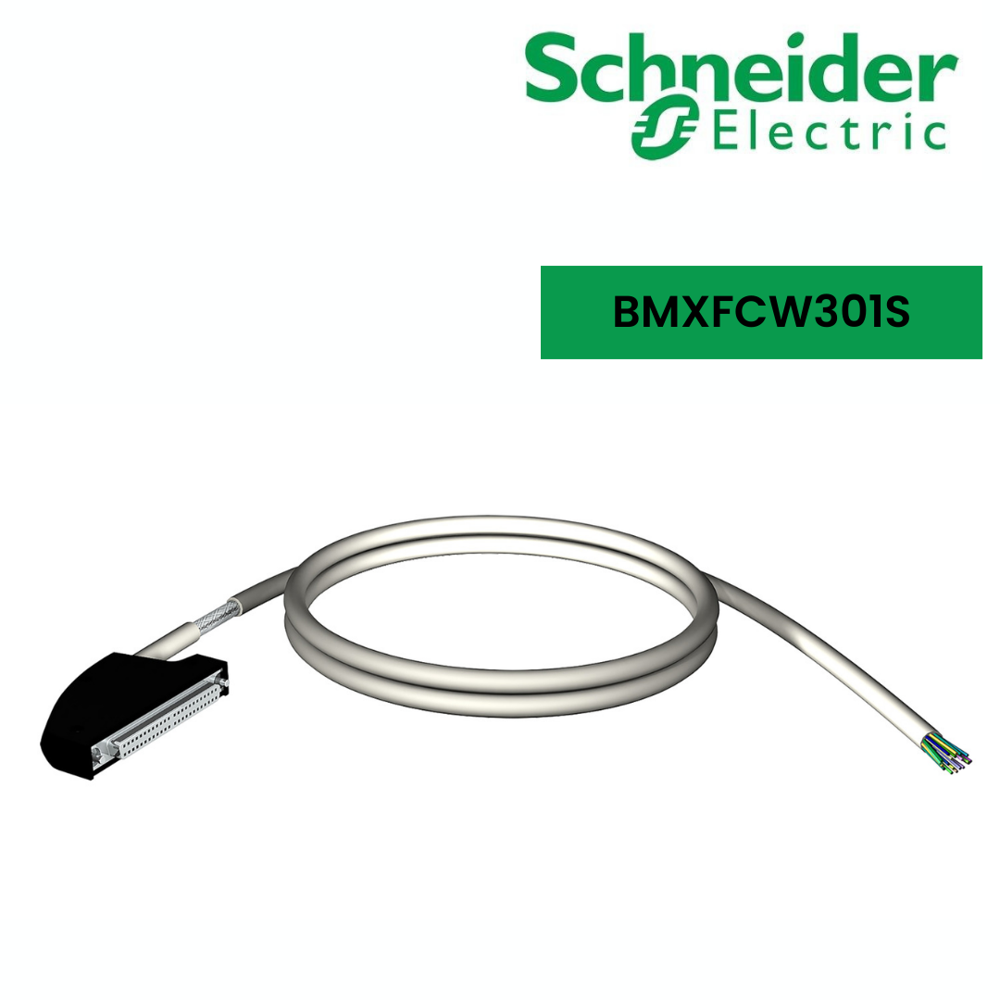 Bmxfcw301S-Shielded Cord Set - 40-Way Terminal - One End Flying Leads - For X80 I/O - 3 M - Color: White