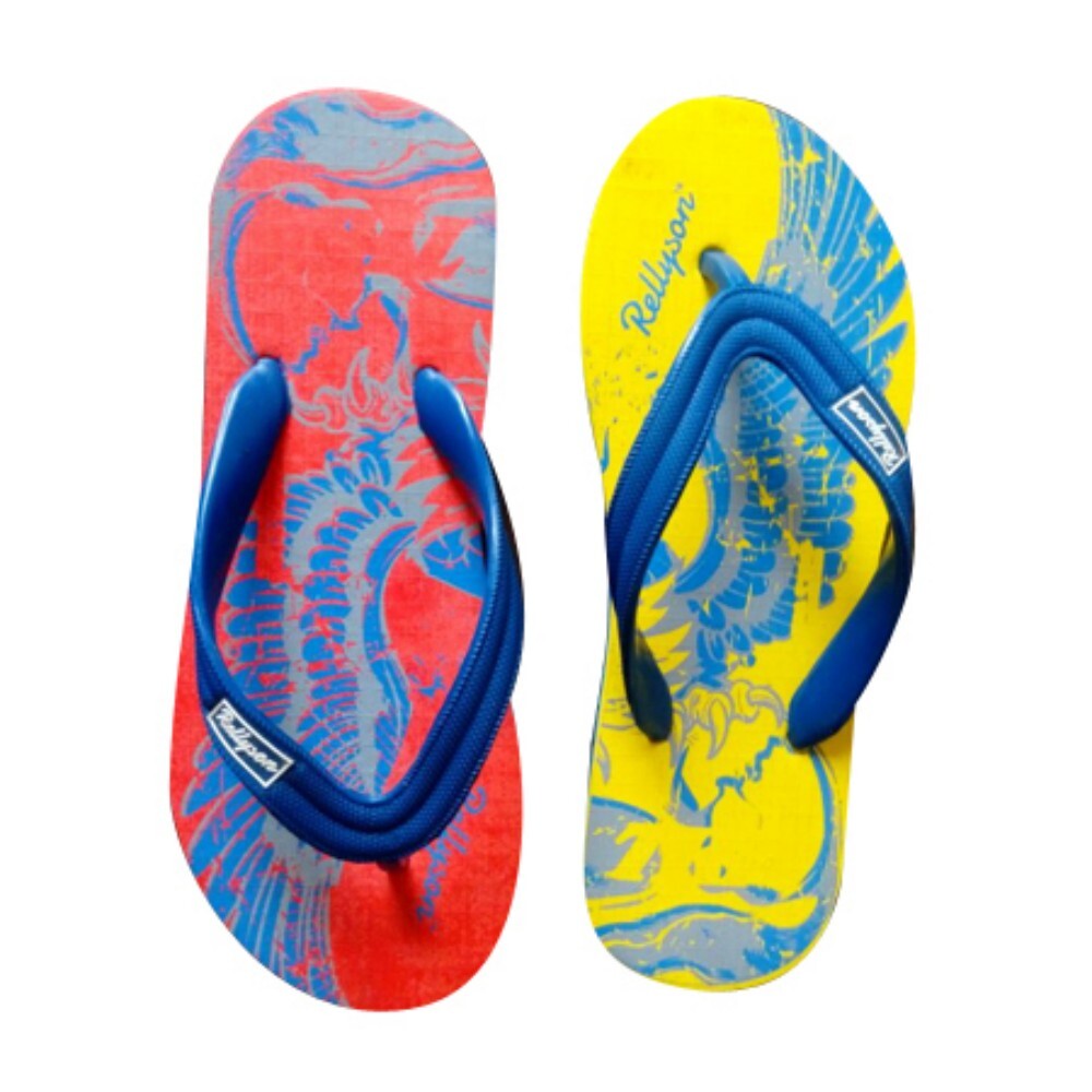 Fancy Slipper - Color: Red And Yellow With Blue Straps