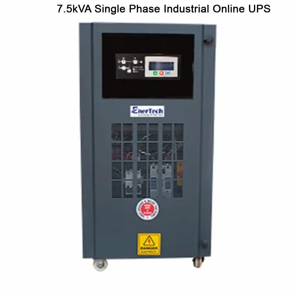 Enertech 7.5Kva Single Phase Industrial Online Ups, 350 V - 460V - Color: Black